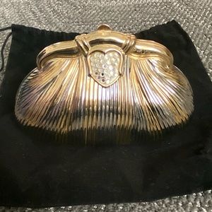 Sasha Handbags Inc Vintage Metal Gold and Silver Clutch M359 in box